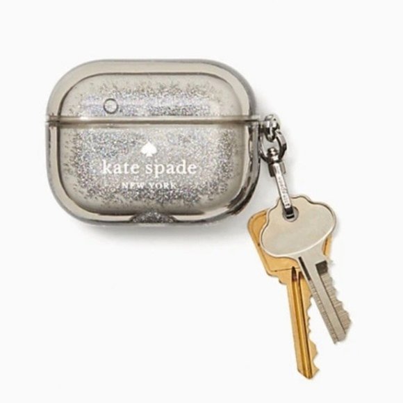 kate spade Headphones Kate Spade Silver Floating Glitter Liquid Air Pod Case Airpod Pro Case